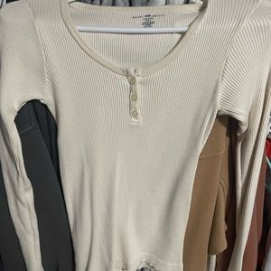 Brandy melville-john galt long sleeve top white cream